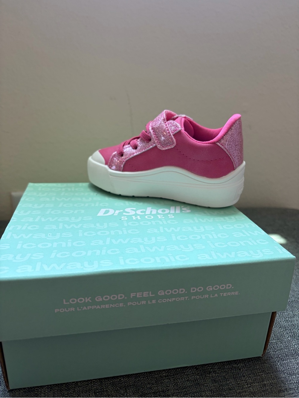 Dr. Scholl's Pink Glitter Kids Platform Sneaker